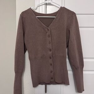Brown Button-Up Cardigan